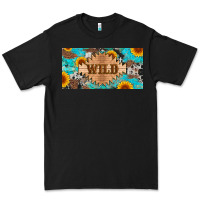 Black western wild and sunflower leopard turquoise cowhide licanse plate Premium Tee - Artiststas