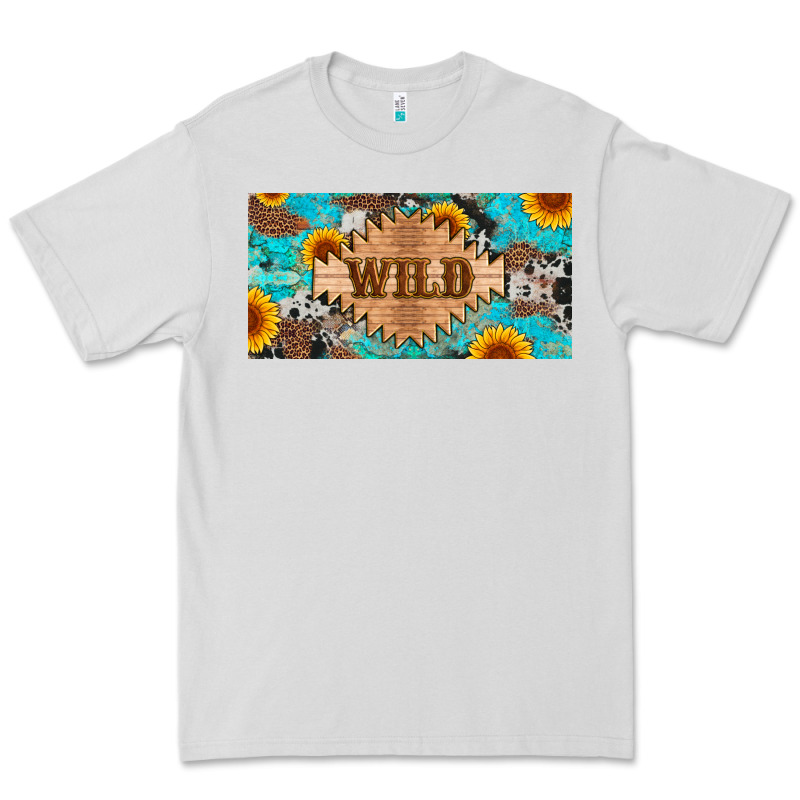 Western Wild And Sunflower Leopard Turquoise Cowhide Licanse Plate Premium Tee by Artiststas | Teevron
