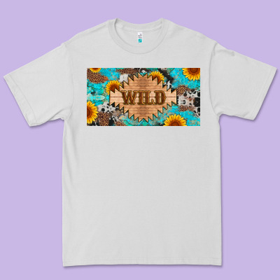 Western Wild And Sunflower Leopard Turquoise Cowhide Licanse Plate Premium Tee Designed By Artiststas