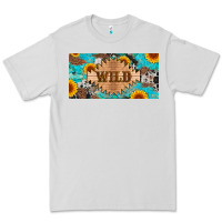 Dove Grey western wild and sunflower leopard turquoise cowhide licanse plate Premium Tee - Artiststas