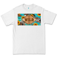White western wild and sunflower leopard turquoise cowhide licanse plate Premium Tee - Artiststas