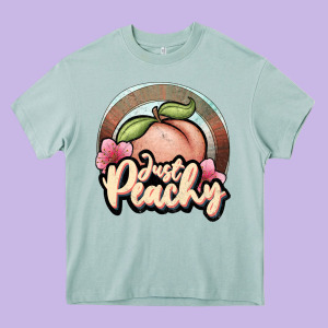 Just Peachy Heavy Core Tee Designed By Jahusdesignshop