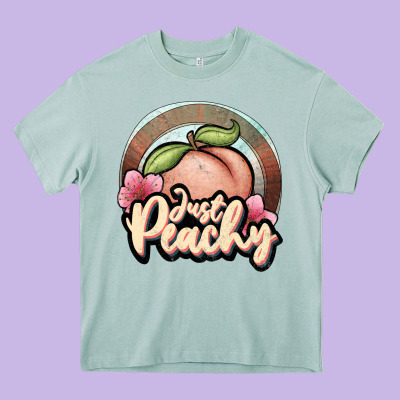 Just Peachy Heavy Core Tee Designed By Jahusdesignshop