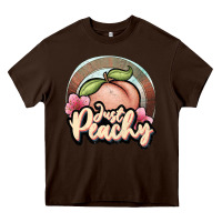 Chocolate Brown just peachy Heavy Core Tee - JahusDesignShop