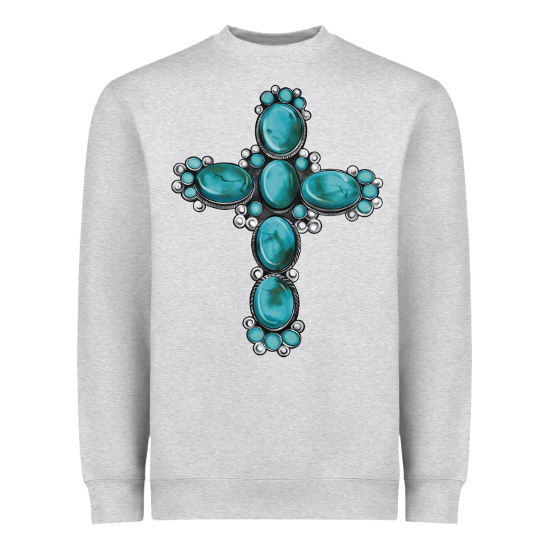 Western Gemstone Cross Heavyweight Sweatshirt by Artiststas | Teevron