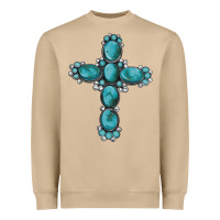 Mushroom western Gemstone cross Heavyweight Sweatshirt - Artiststas