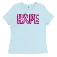 Baby Blue Western Hope Breast Cancer Ladies Tee - RanaPortraitStore