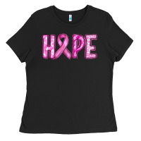 Black Western Hope Breast Cancer Ladies Tee - RanaPortraitStore