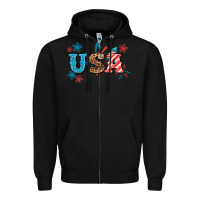 Black USA 4th of july Zipper Hoodie - HowdyJamesFarm