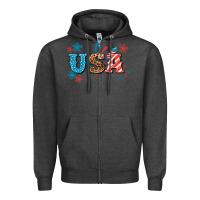 Charcoal Heather USA 4th of july Zipper Hoodie - HowdyJamesFarm