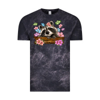 Cloud Black raccoon with flowers Vintage Tee - MaliasSmallBusiness