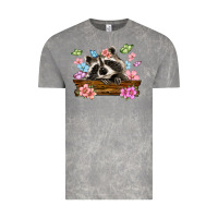 Cloud Rock raccoon with flowers Vintage Tee - MaliasSmallBusiness