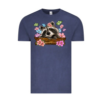 Vintage Denim raccoon with flowers Vintage Tee - MaliasSmallBusiness