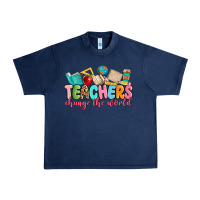 Navy teacher change the world Urban Heavy Tee - MaliasSmallBusiness