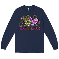 Navy Mardi Gras heart Long Sleeve Tee - LillyAllenDesigns