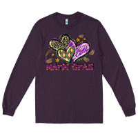 Plum Mardi Gras heart Long Sleeve Tee - LillyAllenDesigns