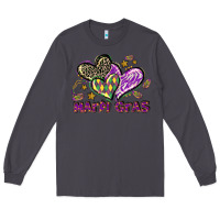 Smoke Mardi Gras heart Long Sleeve Tee - LillyAllenDesigns