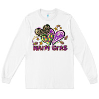 White Mardi Gras heart Long Sleeve Tee - LillyAllenDesigns