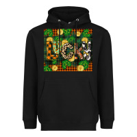 Black st patricks day lucky clover and coins Heavyweight Hoodie - CowGirlArtShop