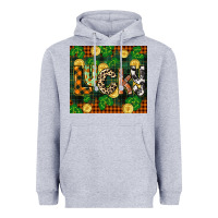 Heather Grey st patricks day lucky clover and coins Heavyweight Hoodie - CowGirlArtShop