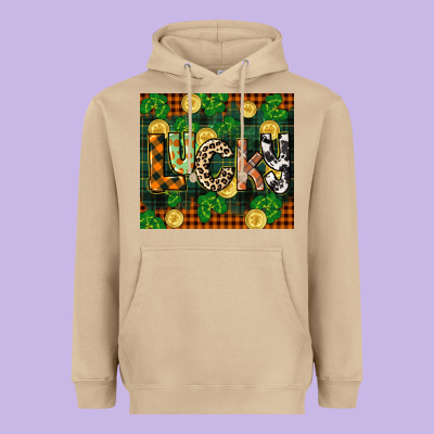 St Patricks Day Lucky Clover And Coins Heavyweight Hoodie Designed By Cowgirlartshop