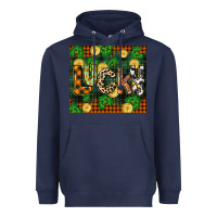 Navy st patricks day lucky clover and coins Heavyweight Hoodie - CowGirlArtShop