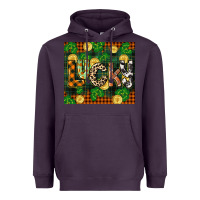 Plum st patricks day lucky clover and coins Heavyweight Hoodie - CowGirlArtShop
