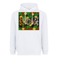 White st patricks day lucky clover and coins Heavyweight Hoodie - CowGirlArtShop