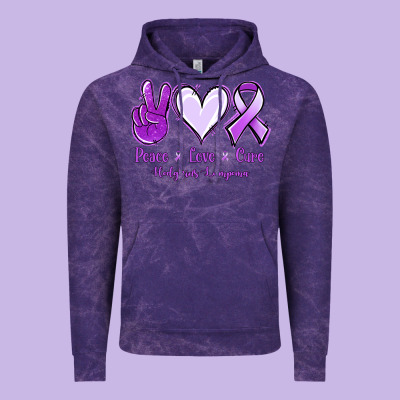 Peace Love Cure Odgkins Lympoma Vintage Hoodie Designed By Jasminsmagicworld
