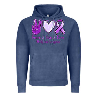 Vintage Denim Peace Love Cure Odgkins Lympoma Vintage Hoodie - Jasminsmagicworld