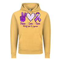Vintage Mustard Peace Love Cure Odgkins Lympoma Vintage Hoodie - Jasminsmagicworld