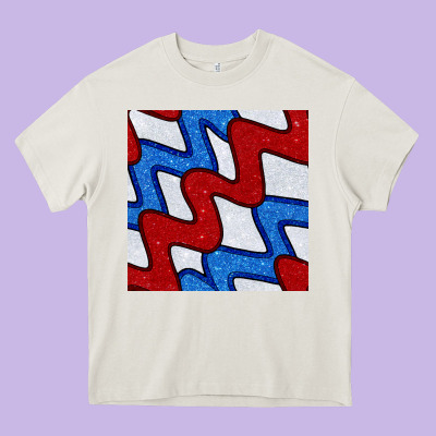 Glitter 4th Of July Seamless Pattern Heavy Core Tee Designed By Bundleandbundleshop