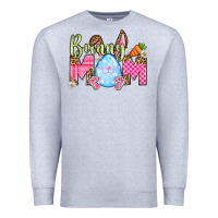 Heather Grey Easter Day Bunny mom Premium Sweatshirt - OliviaCreatesArt