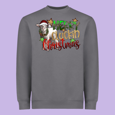 Merry Cluckin Christmas Heavyweight Sweatshirt Designed By Sublimationcraftshop