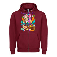 Burgundy Happy Easter Day truck Zipper Hoodie - HowdyJamesFarm