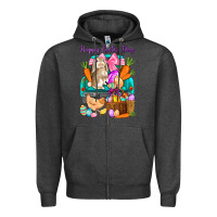 Charcoal Heather Happy Easter Day truck Zipper Hoodie - HowdyJamesFarm