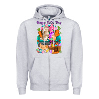Heather Grey Happy Easter Day truck Zipper Hoodie - HowdyJamesFarm