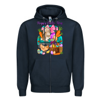 Navy Happy Easter Day truck Zipper Hoodie - HowdyJamesFarm