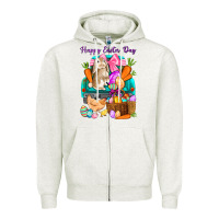 Oatmeal Heather Happy Easter Day truck Zipper Hoodie - HowdyJamesFarm