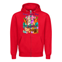Red Happy Easter Day truck Zipper Hoodie - HowdyJamesFarm