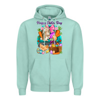 Seafoam Happy Easter Day truck Zipper Hoodie - HowdyJamesFarm