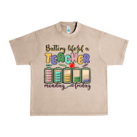 French Oak battery life of a teacher monday friday Urban Heavy Tee - MaliasSmallBusiness