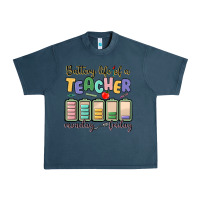 Midnight Navy battery life of a teacher monday friday Urban Heavy Tee - MaliasSmallBusiness