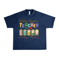 Navy battery life of a teacher monday friday Urban Heavy Tee - MaliasSmallBusiness