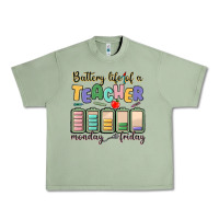 Oil Green battery life of a teacher monday friday Urban Heavy Tee - MaliasSmallBusiness