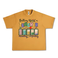 Peanut Butter battery life of a teacher monday friday Urban Heavy Tee - MaliasSmallBusiness