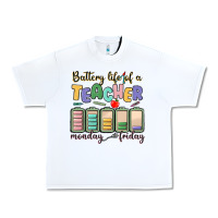 White battery life of a teacher monday friday Urban Heavy Tee - MaliasSmallBusiness