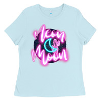 Baby Blue neon moon Ladies Tee - JahusDesignShop