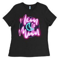 Black neon moon Ladies Tee - JahusDesignShop