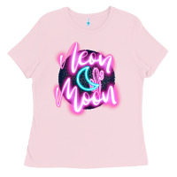 Bubblegum Pink neon moon Ladies Tee - JahusDesignShop